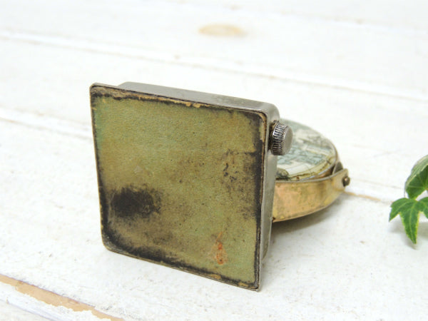 【地球儀】ノスタルジック・メタル製・回転式・ヴィンテージ・デスクカレンダー・卓上カレンダー