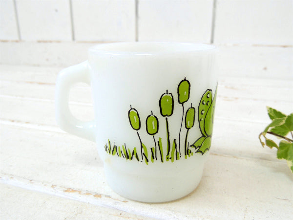 【FireKing】ファイヤーキング・Hildiシリーズのカエル・マグカップ/フロッグ