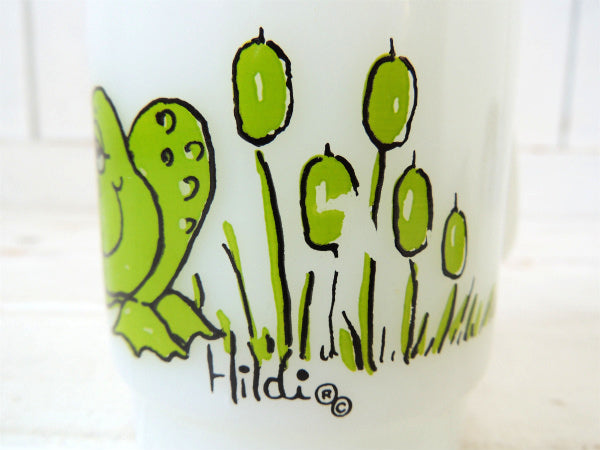 【FireKing】ファイヤーキング・Hildiシリーズのカエル・マグカップ/フロッグ