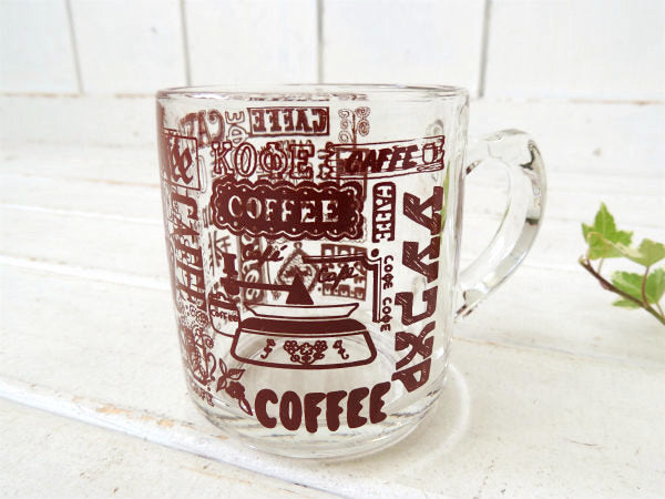 【COFFEE】世界の言葉でコーヒー・リビーグラス社・ヴィンテージ・マグカップ USA