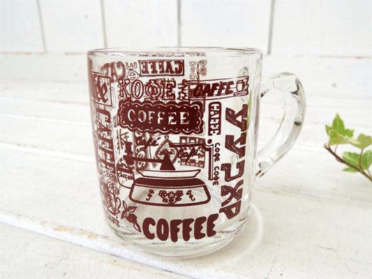 【COFFEE】世界の言葉でコーヒー・リビーグラス社・ヴィンテージ・マグカップ USA