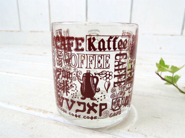 【COFFEE】世界の言葉でコーヒー・リビーグラス社・ヴィンテージ・マグカップ USA