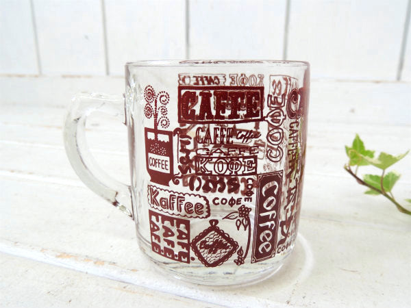 【COFFEE】世界の言葉でコーヒー・リビーグラス社・ヴィンテージ・マグカップ USA