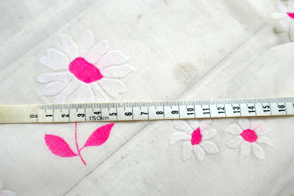 ピンク×ホワイト 花柄 シースルー素材 デッドストック ヴィンテージ ファブリック 生地 USA