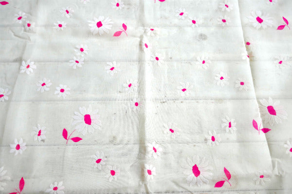 ピンク×ホワイト 花柄 シースルー素材 デッドストック ヴィンテージ ファブリック 生地 USA