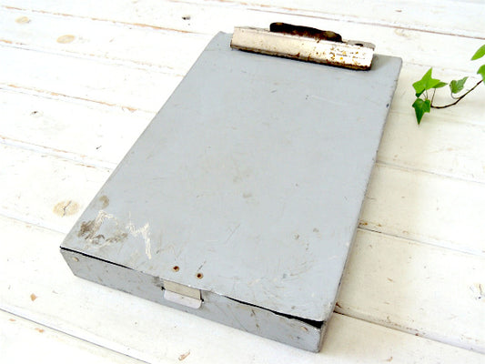 スペーシー  SAUNDERS 工業系 アルミ製 書類ケース付き ビンテージ ステーショナリー バインダー クリップボード USA