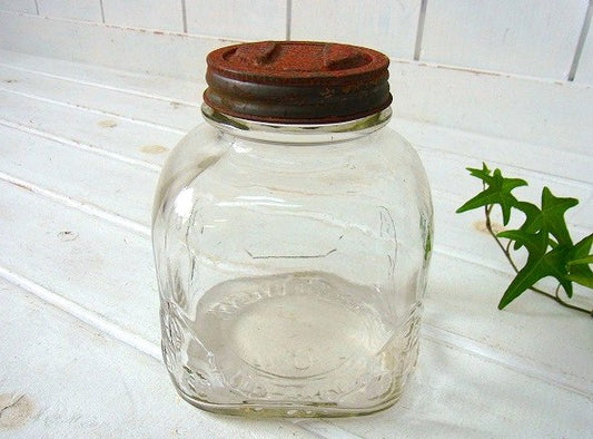 【IRIS COFFEE】コーヒー・アンティーク・ガラスジャー/ガラス容器/ビン　USA