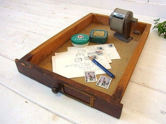 USA・古い木製のアンティーク・引き出し・トレイ・drawer