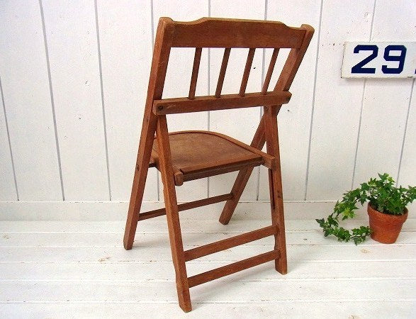 木製 折り畳み式 ヴィンテージ フォールディングチェア 木製椅子 子供イス チャイルドチェア USA