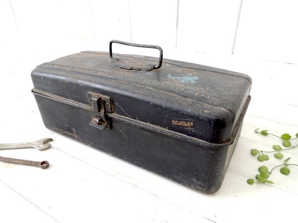 【WTG】メジャー付き・2段式・ヴィンテージ・タックルボックス・ツールボックス/工具箱US