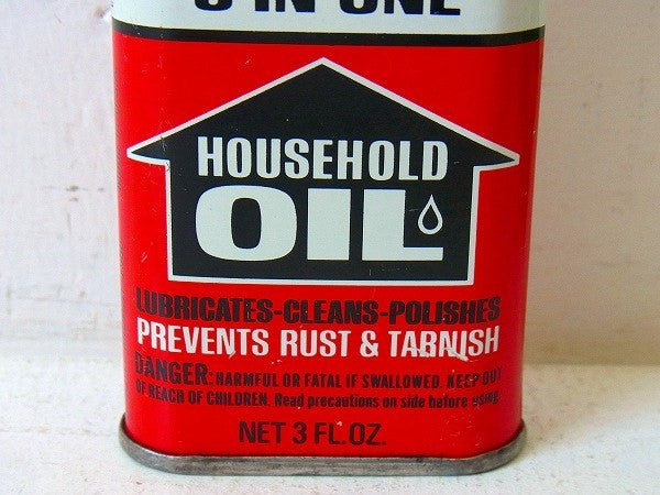 【3-IN-ONE HOUSEHOLD OIL】ヴィンテージ・オイル缶　USA