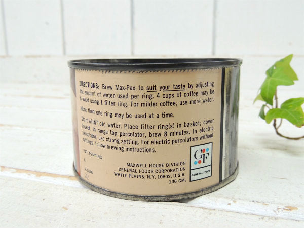 MAX-PAX コーヒーフィルター・ヴィンテージ・ティン缶・ブリキ缶・ガーデニング USA