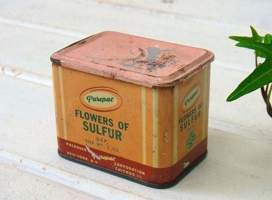 【FLOWERS OF SULFUR】ヴィンテージ・パウダー缶/ティン缶　USA