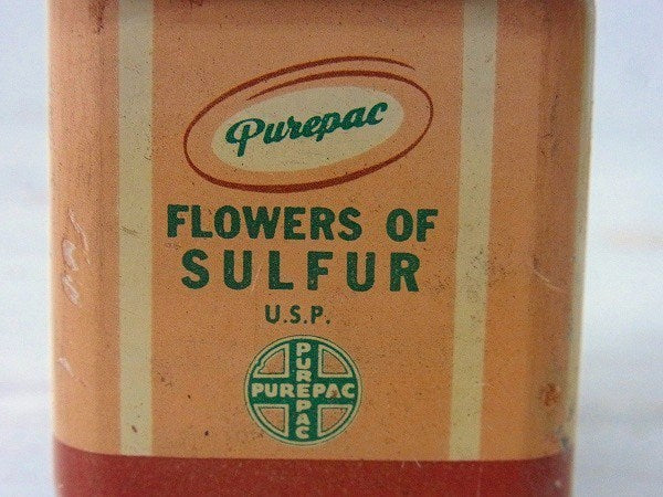 【FLOWERS OF SULFUR】ヴィンテージ・パウダー缶/ティン缶　USA
