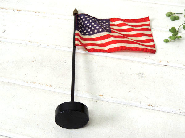 【1959's・49星・星条旗】USA!小さなヴィンテージ・卓上アメリカンフラッグ・星条旗・木製