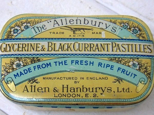 【The Allenbury's】イギリス製・小さなアンティーク・ティン缶/タブレット缶