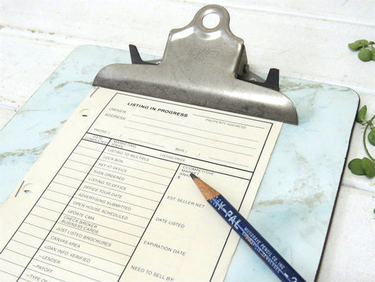 【NATIONAL・ストーン柄・ホワイト】ヴィンテージ・クリップボード・バインダー・USA