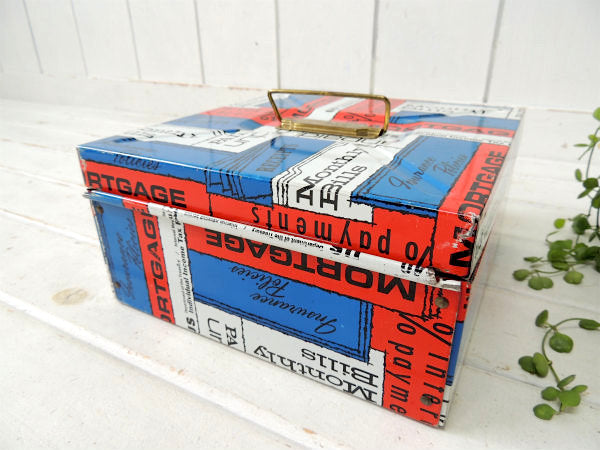 PORTA FILE 英文字柄 カラフル メタル製 ヴィンテージ ファイルケース 書類ケース USA