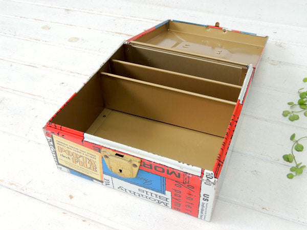 PORTA FILE 英文字柄 カラフル メタル製 ヴィンテージ ファイルケース 書類ケース USA