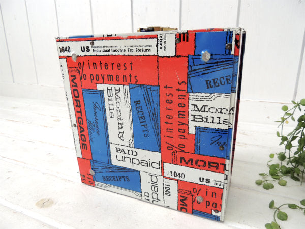 PORTA FILE 英文字柄 カラフル メタル製 ヴィンテージ ファイルケース 書類ケース USA