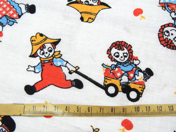 ラガディアン&アンディ オータム&りんご柄・デッドストック・ヴィンテージ・ファブリック 生地