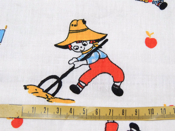 ラガディアン&アンディ オータム&りんご柄・デッドストック・ヴィンテージ・ファブリック 生地