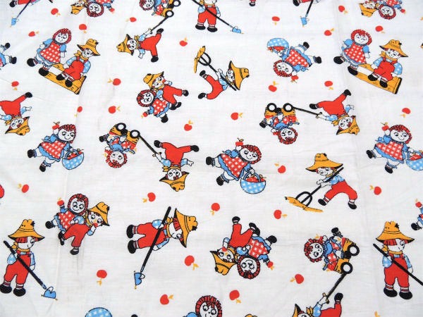 ラガディアン&アンディ オータム&りんご柄・デッドストック・ヴィンテージ・ファブリック 生地