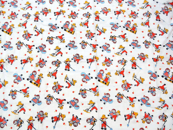 ラガディアン&アンディ オータム&りんご柄・デッドストック・ヴィンテージ・ファブリック 生地