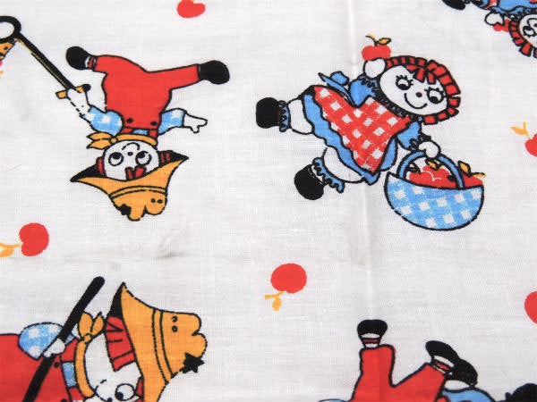 ラガディアン&アンディ オータム&りんご柄・デッドストック・ヴィンテージ・ファブリック 生地