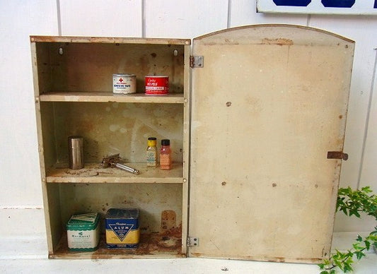 アメリカンビンテージ USA メディスンキャビネット 飾り棚 インダストリアル ヴィンテージ ウォールキャビネッ