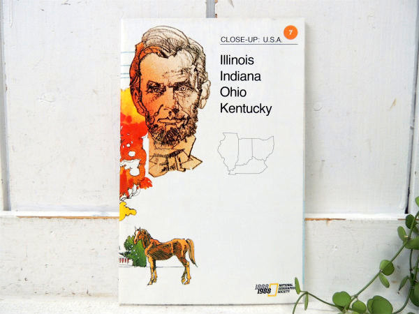 ナショナル ジオグラフィック オハイオ州&インディアナ州 US・80's ヴィンテージ・マップ・地図