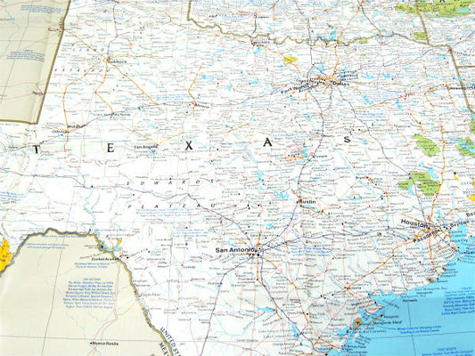 ナショナル ジオグラフィック テキサス州&ルイジアナ州etc・80's ヴィンテージ・マップ・地図