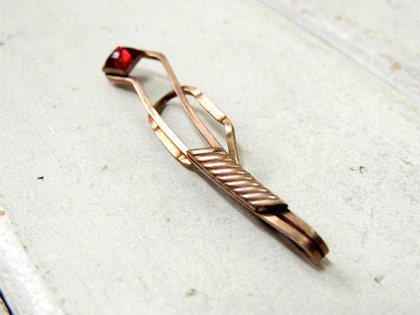 HICKOK・USA・10K・ワインレッド 宝石 モチーフ アンティーク&ヴィンテージ・タイピン