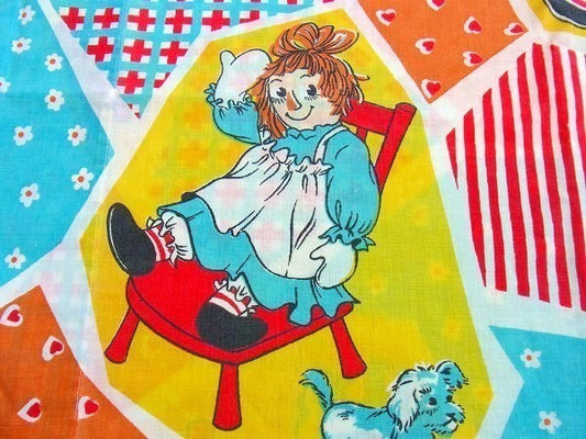 【ラガディアン&アンディ】パッチワーク柄・ヴィンテージ・ピロケース/枕カバー　USA