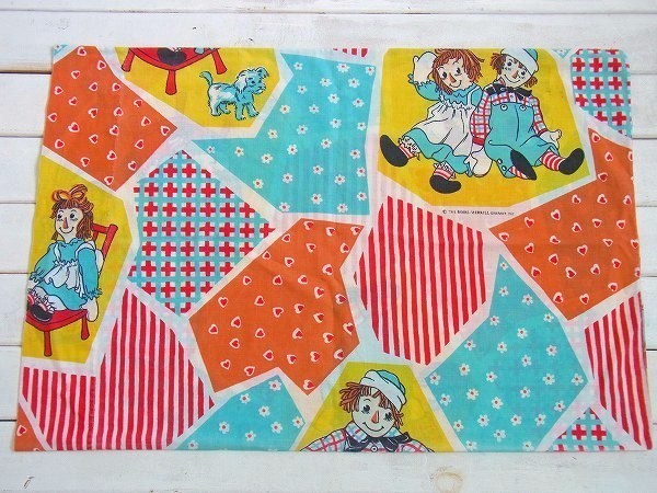 【ラガディアン&アンディ】パッチワーク柄・ヴィンテージ・ピロケース/枕カバー　USA