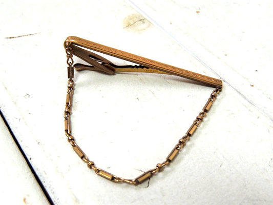 【細かなデザイン・HICKOK・USA・10K】アンティーク&ヴィンテージ・タイピン・タイバー