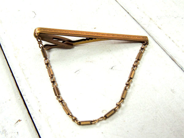 【細かなデザイン・HICKOK・USA・10K】アンティーク&ヴィンテージ・タイピン・タイバー