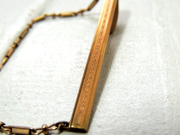 【細かなデザイン・HICKOK・USA・10K】アンティーク&ヴィンテージ・タイピン・タイバー