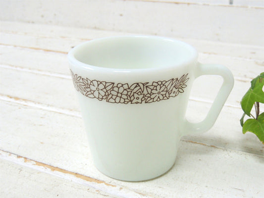 【PYREX】パイレックス・ウッドランド・ヴィンテージ・マグカップ・ミルクガラス・食器 USA