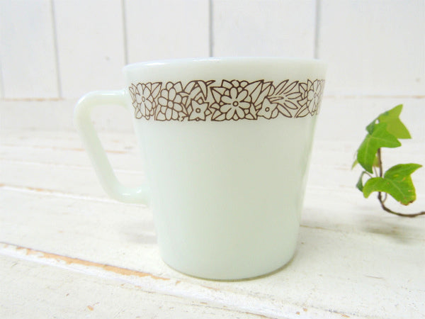 【PYREX】パイレックス・ウッドランド・ヴィンテージ・マグカップ・ミルクガラス・食器 USA