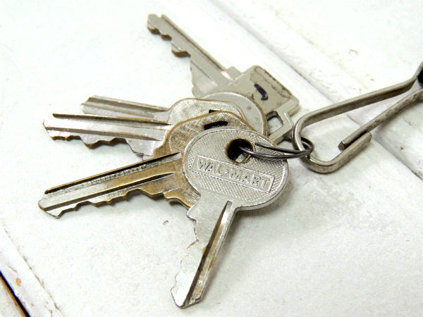 【レザー・ハンドクラフト・革】ヴィンテージ・キーホルダー・USA鍵5本付きU