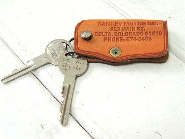 【クライスラー・アメ車・コルドバ・1970's~】ヴィンテージ・革・レザーキーケース・鍵2本付き