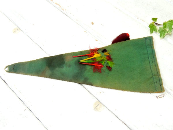 【1940's~・インディアン】ミシガン州・ヴィンテージ・ペナント・羽根つき