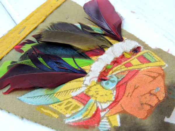 【1940's~・インディアン】ミシガン州・ヴィンテージ・ペナント・羽根つき