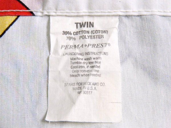 【くまのプーさんと森の仲間たち】風船柄・ヴィンテージ・ユーズドシーツ(フラットタイプ) USA