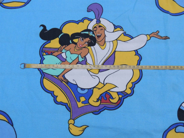 【アラジン】ジャスミン&ジーニー&アブー&ジャファー・水色・ユーズドシーツ(ボックスタイプ)