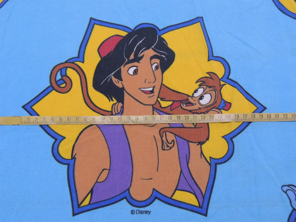 【アラジン】ジャスミン&ジーニー&アブー&ジャファー・水色・ユーズドシーツ(ボックスタイプ)