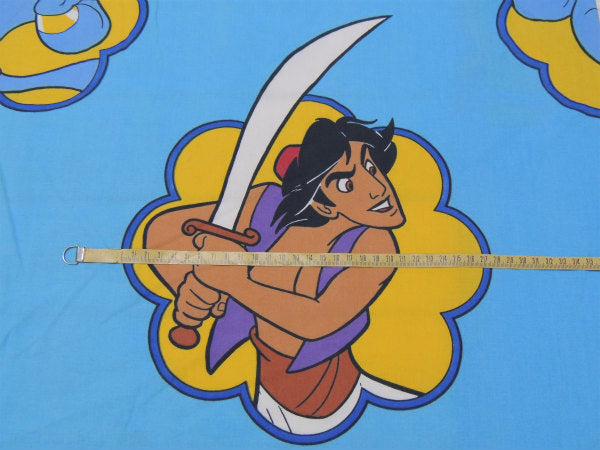 【アラジン】ジャスミン&ジーニー&アブー&ジャファー・水色・ユーズドシーツ(ボックスタイプ)