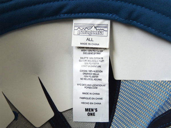 【パタゴニア/Patagonia】バイソン・フィッツロイ・トラッカーハット&ステッカー1枚(ブルー)