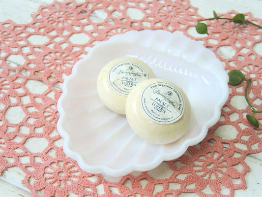 シェル型・ミルクガラス製・アンティーク・ソープディッシュ・石鹸置き USA